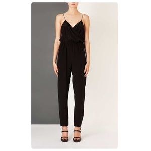 TOPSHOP Black Wrap Front Cami Jumpsuit