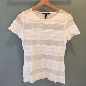 BCBG White Lace Top Size S