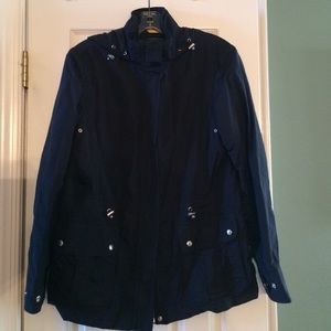 Dark Blue Lands End Jacket w Hood