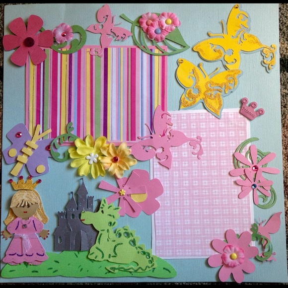 Princess fairytale scrapbook page 12"x12"