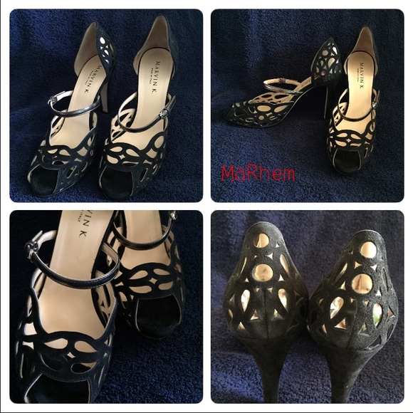 Aquatalia Hue Black Suede Cutout Heel - Picture 3 of 3