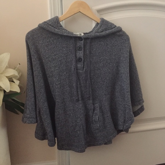 Gray Poncho Hoodie