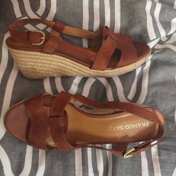 Franco Sarto leather espadrilles wedge sandal 9