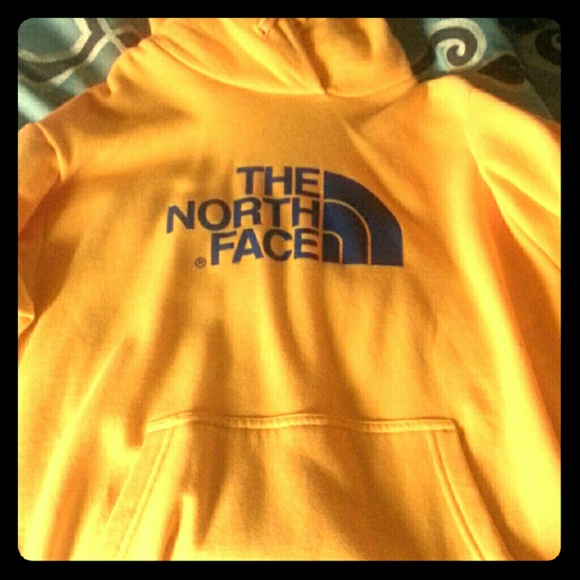 Yellow North Face hoodie