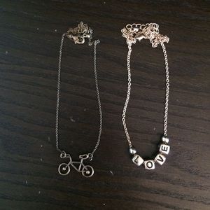 Bike & LOVE beads necklace combo
