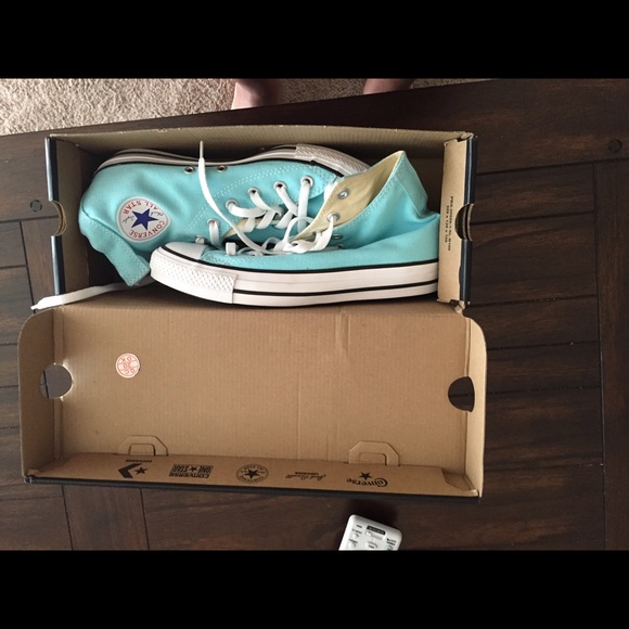 Tiffany Blue High Top Converse