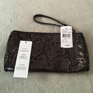 Diane von Furstenberg wristlet black snake print