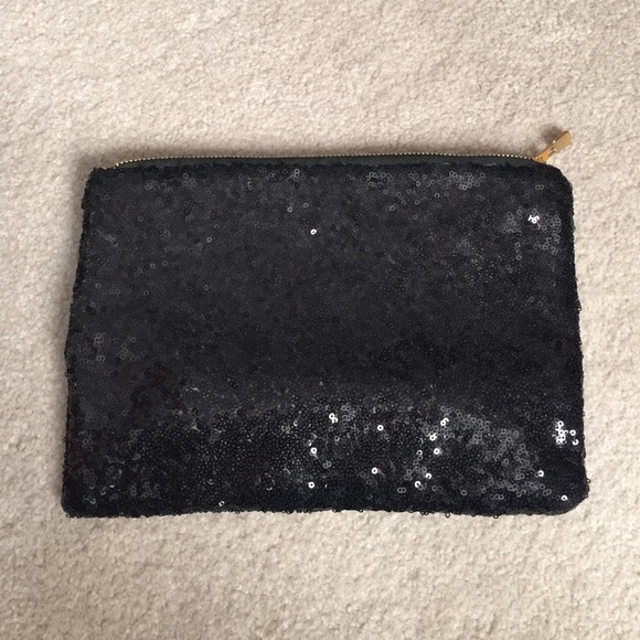 Black sequin clutch