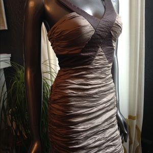 BCBG Brown on Tan Cocktail Dress