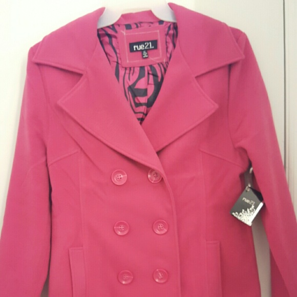 Hot pink pea coat