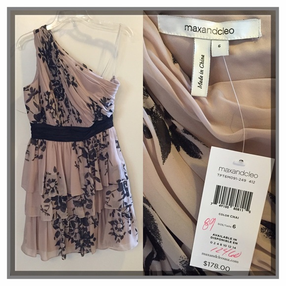 New Max & Cleo black and beige designer dress.