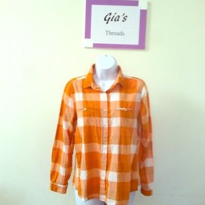 Forever 21 orange plaid shirt