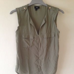 Olive green sleeveless top
