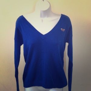 Hollister blue v-neck sweater