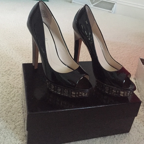Boutique 9 patent leather peep toe heels