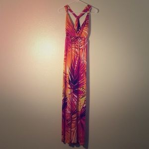 Tropical print beach dress