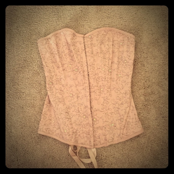 Nude Embroider With Sequin Corset