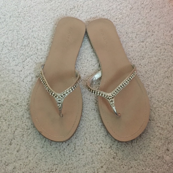 Rampage gold sandals with rhinestones