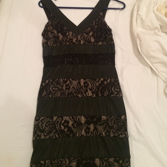 Black lace party dress