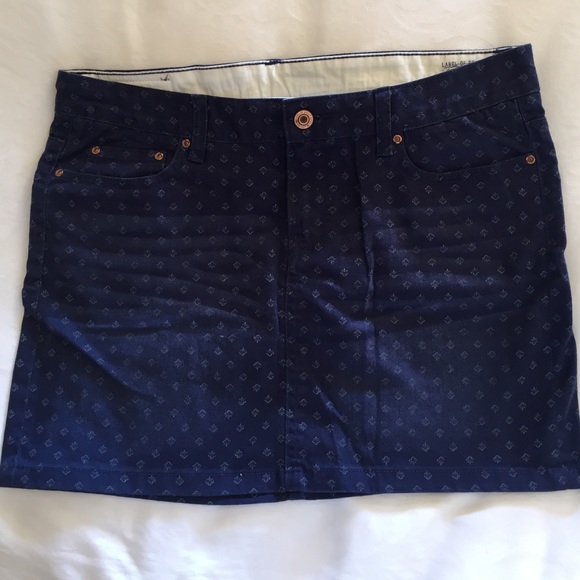Blue denim printed skirt- nwt
