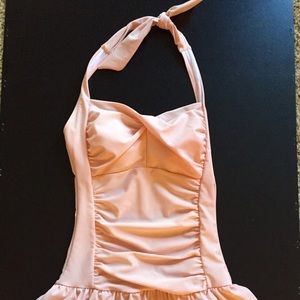 Adorable Pink Halter Swim Suit