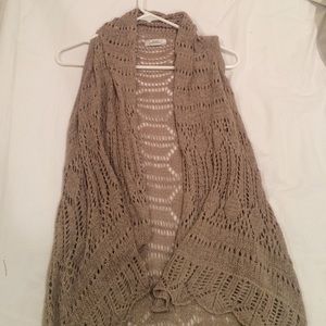 Tan crochet vest