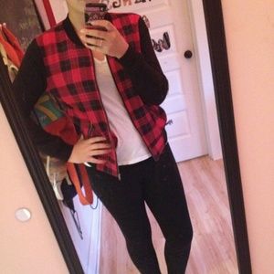 🌼RESERVED🌼Red and Black Plaid Jacket