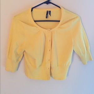 Yellow cropped cardigan