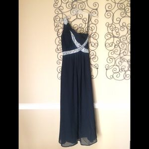 One shoulder evening dress