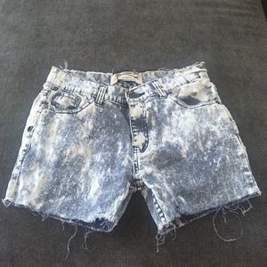 distressed stretchy jean shorts