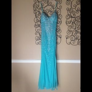 Turquoise evening gown