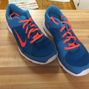Brand new turquoise and neon orange nikes