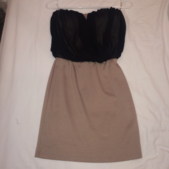 Strapless black party dress