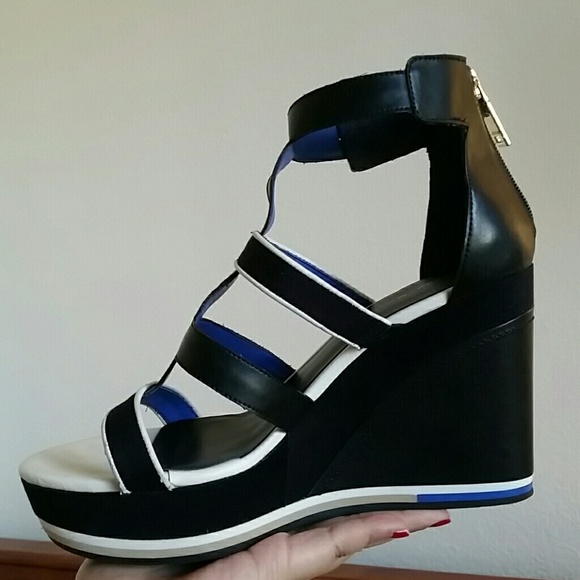 Navy Blue Tommy Hilfiger Wedges - Picture 3 of 4