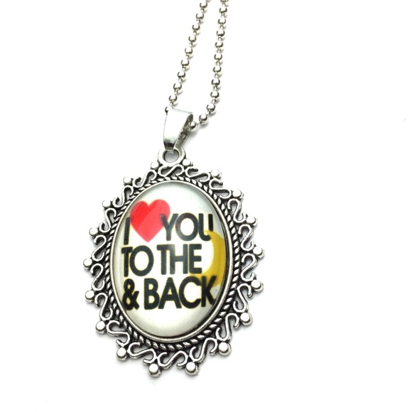 Jewelry - I love you to the moon and back oval necklace