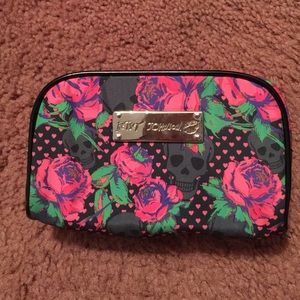 Small Betsy Johnson zip makeup bag