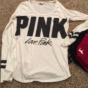 VS PINK white long sleeve shirt 🔳