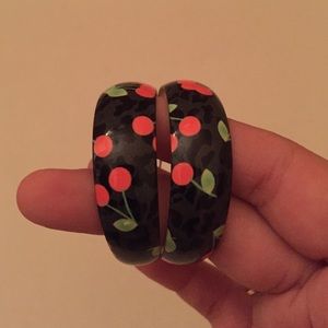 Cherry hoop earrings