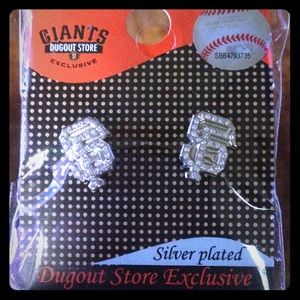 Silver Sf Giants logo stud earrings