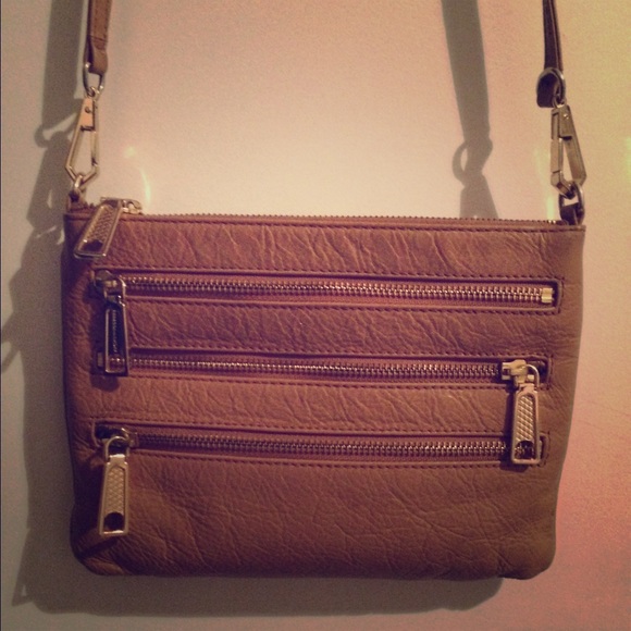 Rebecca Minkoff 5 Zip Crossbody in Tan
