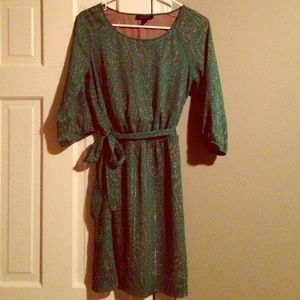 Beautiful green & tan dress from Banana Republic