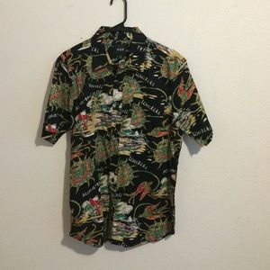 Hawaiian print HUF button down short sleeved shirt