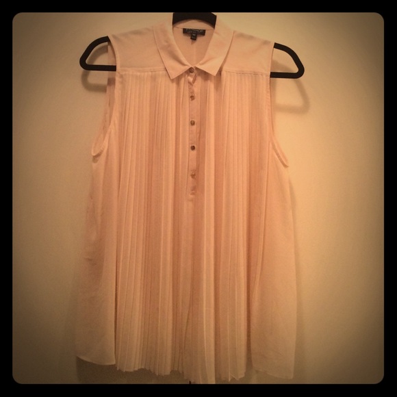 Pleated Top Shop Button Down Blouse