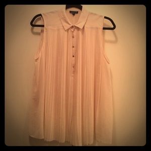 Pleated Top Shop Button Down Blouse