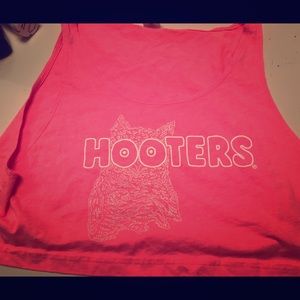 Hooters hot pink crop tank