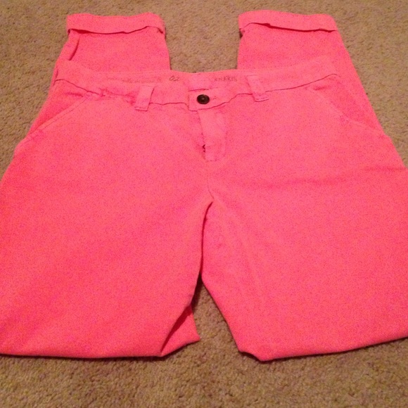 Pink broken-in straight Khakis from the Gap