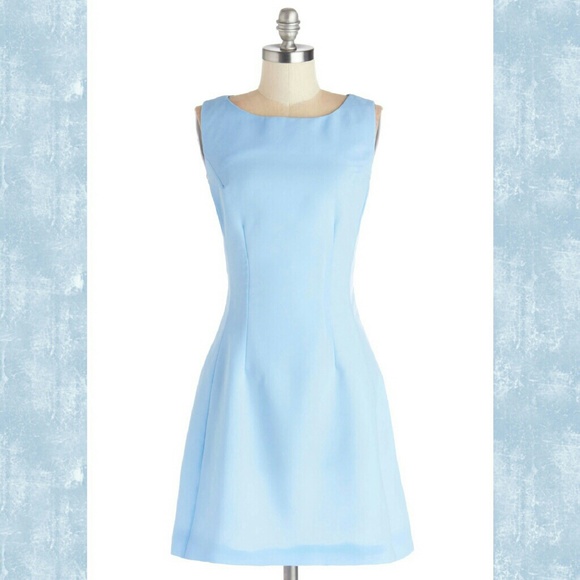 ModCloth Dresses & Skirts - Lovely! 💙 Light Blue Dress w Gold Zipper ModCloth