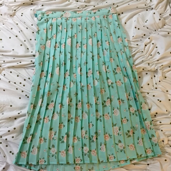 Pleated, pastel, floral skirt