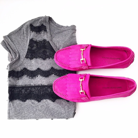 LOFT Tops - LOFT Lace Stripe T-Shirt