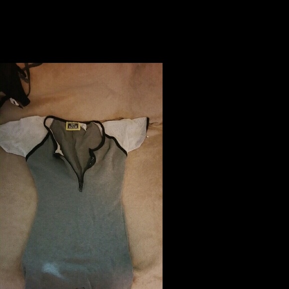 Gray workout leotard
